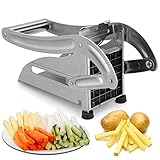 Tigerkinwit Tagliapatate Professionale Acciaio Inox Taglia Patate Fritte con 2 Lame Intercambiabili Sminuzzapatate Cippatrice per Cipolla Carota Frutta Patata Cetrioli