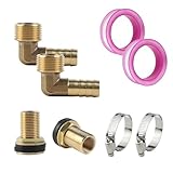 Lvjkes 2 Pezzi Raccordi per Serbatoio in Ottone, Filettatura Esterna Da 1/2" E Filettatura Interna Da 3/8" Connettori Serbatoi, Adatto per botti per la pioggia, attrezzature per lirrigazione