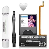 Batteria 616-0232, 900 mAh, batteria di ricambio ad alta capacità, compatibile con iPod 5th - 7th Generation Video Classic A1136 A1238 6th 80GB 6.5th 120GB 7th 160GB 5th 30GB con kit di riparazione