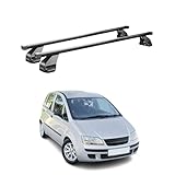 Barre portapacchi compatibili con Fiat Idea 2005 – 2012 | Portabici box portapacchi portapacchi parti tetto acciaio di alta qualità nero 2 TLG 75 kg