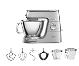 Kenwood KVC85.004SI TITANIUM CHEF BAKER Impastatrice con Bilancia Integrata, MODELLO 2023, IN Dotazione Doppia Ciotola da 5L e da 3,5L, Schermo LCD con Timer e 4 utensili, Cover intercambiabile