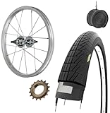 Ruota/Cerchio Posteriore 16 x 1.75 + Pignone 16 Denti + Copertone Nero + Camera d’aria | Per Bici Graziella Bimbo