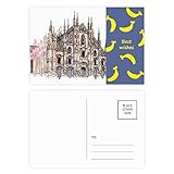 Milan Cathedral in Milan Italy Banana - Set di cartoline di ringraziamento, 20 pezzi