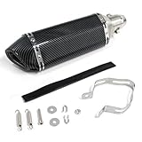 38 51mm Universale Moto Silenziatore di Scarico Slip-On In Acciaio Inox Marmitta Colorato Piccolo Esagonale Coda Diagonale Marmitta Di Scarico Adatto Per Moto Atv (A)