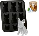 YUYQAQ 1 stampo per ghiaccio a forma di bulldog francese, divertente stampo per ghiaccioli 3D a forma di animale, simpatico regalo per amanti dei bulldog, whisky, bevande fai da te