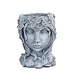 Laluky Vaso Decorativo a Testa Femminile per Piante Grasse, Supporto Creativo in Resina con Figura di Donna per Fiori Succulente da Scrivania