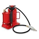 EBERTH Martinetto con capacità di sollevamento di 20T, idraulico, altezza minima 265 mm, altezza massima 510 mm, possibilità di funzionamento manuale o pneumatico, attacco per aria compressa da 1/4"