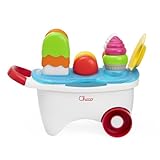 Chicco Gioco Carretto dei Gelati, Playset 2in1, Attività di impilamento e incastro, attività gioco di ruolo, pratica maniglia e ruote libere, Playset 19 pezzi per comporre deliziosi dolci, 12-36 M