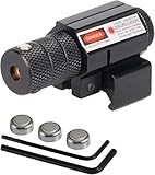 KinZon Mirino Laser Rosso Tattico con Montaggio su Rail Picatinny 20mm, per Fucili da Caccia, Carabine, Pistole e Armi Corte, Airsoft. 2 Design a Scelta