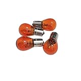 seba.ricambi Kit 4 pz Lampadina Lampadine Arancioni 12v-21w Bau 15s Frecce Anteriori Posteriori Compatibile con Vespa Px 125 150 Px 30 anni Ape Calessino 200 / Classic 400 / Porter 1200/1300/1400