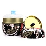 LIONVISON Baby Powder Puff Box: contenitore per talco medicato con morbido soffio per cipria, barattolo per chicchi di caffè, caramelle, piccoli oggetti (nero)