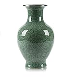 Arte cinese ceramica fatta a mano antica ghiaccio Crack Glaze vasi grande porcellana fiore bottiglia vaso per la decorazione domestica (verde)..