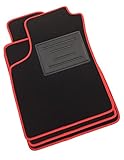 ASC Tappetini Auto Compatibili con Fiat Panda 169 II Serie 2003-2012, Moquette su Misura con Bordo Antiscivolo Rosso, Battitacco in Gomma