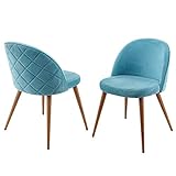 Set 2X sedie poltroncine HWC-D53 Design Retro Anni 50 trapuntate Metallo Velluto Menta