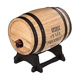 Avilia Botte Porta Vino da Terra: Distributore Botte in Legno 5,5L - Stile Unico - Botti in Legno per Arredamento - Colore Naturale e Elegante