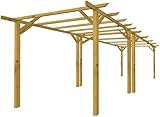 Pergola in legno da giardino Lumina 3×6 m, pino massello impregnato in autoclave, con kit montaggio, Made in Italy