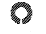 CMJAHU Adatto for Fiat 500 Abarth 595 2012 2013 2014 2015 2016 2017 2018 2019 2020 2021 2022 2023 Adesivo in vera fibra di carbonio for volante auto(Center Black)
