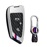 ontto Adatto a BMW Custodia protettiva per chiave auto per BMW Serie 2 Serie 3 Serie 5 Serie 6 X1 X2 X3 X4 X5 X6 X7 Z4 G29 G06 G07 G14 G20 G30 Custodia per chiave in lega di zinco 3 pulsanti Argento