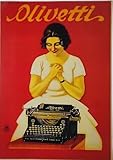 KUSTOM ART Poster Decorativo da Parete Serie Pubblicità Retro' Vintage Olivetti Stampa Artistica su Carta Patinata 42x30 cm Senza Cornice