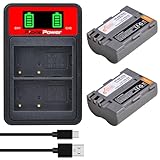 Pickle Power 2 Batterie EN-EL3E con Doppio Caricatore USB per Fotocamere Nikon D700 D90 D300S D300 D200 D80 D50 D70S D70 D100