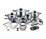 Kovalmax® Set di pentole antiaderenti per induzione in acciaio inox da 23 pezzi A.M.C.