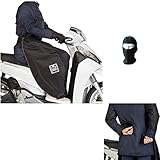 COMPATIBILE CON PIAGGIO MP3 LT 500 i.e. SPORT COPRIGAMBE DA INDOSSARE TUCANO URBANO R194-N COPERTA TERMICA IMPERMEABILE PER SCOOTER MAXISCOOTER COPERTURA GAMBE PETTO NERO