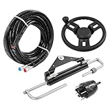 Set sterzo idraulico fuoribordo, cilindro sterzo idraulico 150 CV, sistema sterzo con pompa di controllo, cilindro bidirezionale, sistema di sterzo idraulico per barche navali