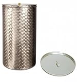 Generico Botte, Contenitore Inox per Vino, con Galleggiante AD Olio ENOLOGICO,da LT 50 COMPRESO di Coperchio PARAPOLVERE Inox,GALEGGIANTE AD Olio,Rubinetto Inox, Made in Italy