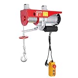 Paranco elettrico 800kg, ponteggio argano aereo, Gru e-Hoist 220V, con due imbracature Telecomando senza Fili 80m 12m cavo metallico, per Garage Magazzino Impianto di Sollevamento Impianto agricolo