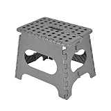 Homéa, Pedana in plastica pieghevole, 31 x 22 x 27 cm, resistente, 150 kg, colore: antracite