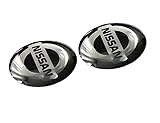 2 adesivi da 14 mm di diametro per Nissan. Adesivi con emblema con protezione in silicone trasparente