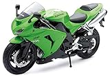 New-Ray S.R.L- NewRay 42443AS Moto 1:12 Newr Honda Cbr600/1000 42443I / Kawasaki ZX 10 R, Colore Verde/Nero, 846020