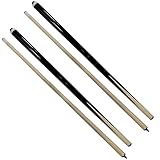 Set 4 Stecche da Biliardo Smontabili 145 cm – Pool e Carambola – Legno di Cassia – Colore Nero e Beige – Alta Qualità per Giocatori Principianti e Professionisti