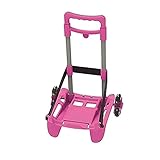 SJ Gang Carrello Trolley Be Box3 Ruote SJ Gang Rosa con Elastici Blocca Zaino Scuole Elementari y Medie