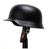 OAREA WW2 Deutscher M35 Casco in acciaio WWII Casco protettivo in acciaio ad alta resistenza Guerra Mondiale 2 Casco con fodera in pelle