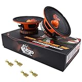 KIT SET PER SP AUDIO SP-EM6.5 2 altoparlanti midrange da 16,5 cm 165 mm 6,5" di diametro, 100 watt rms 200 watt max, impedenza 4 ohm, sensibilità 95 db spl, per auto, a coppia + 4 faston omaggio