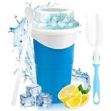 Tapvai Slushy Maker Cup, Macchina per Granita In Silicone, Con Cannuccia E Cucchiaio 2 In 1, Frozen Magic Squeeze Cup In Silicone, Per I Frullati Fatti In Casa