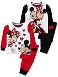 Disney Pigiama per Ragazze Minnie Mouse 2 Pack Multicolore 2-3 Anni