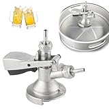 Tissting A-Type Keg Coupler, Rubinetti per Birra in Acciaio Inossidabile con Valvola di Sicurezza, Distributore di Birra alla Spina con Attacco per Fusto G5/8 per Impianto di Birrificazione