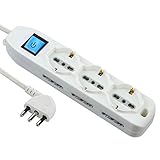 Electraline 62002 Multipresa 9 Posti, Bianco, 1.5 m