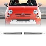 Ruiqas Coppia di modanature cromate per paraurti Anteriore Sinistro e Destro, per Fiat 500 (312) 2007-2015