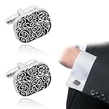 1 paia Gemelli camicia uomo, Gemelli camicia, Gemelli da uomo con confezione regalo, Gemelli camicia uomo per matrimonio d'affari per camicie da smoking, Gemelli camicia uomo Argento