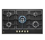 Electrolux KGS 9536 RN - Teglia da forno a gas, finitura in ghisa nera con manici in bronzo, 90 cm