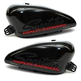 Adesivi Stickers Grafiche da serbatoio Worldcustom compatibili con Harley Davidson Sportster Moto Custom Nero su Nero