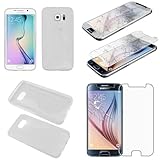 ebestStar - Cover Compatibile con Samsung S6 Galaxy SM-G920F, G920 Custodia Protezione S-Line Silicone Gel Morbida Sottile, Trasparente + Vetro Temperato [Apparecchio: 143.4 x 70.5 x 6.8mm, 5.1'']