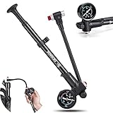 GEWAGE Pompa per ammortizzatori ad alta pressione (max 300 PSI), pompa per forcella e pneumatici 2 in 1 per forcelle MTB e sospensioni posteriori, mini pompa portatile con pulsante di spurgo(Nero)