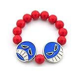 Pidak Bracciale Cosplay del Comandante dei Pirati di Barbabianca - con Perline Rosse e faccine Blu Shop