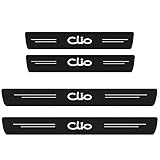 4 Pezzi Fibra di Carbonio Battitacco per Auto Sticker, per Ren-Ault Clio 2 3 4 5 Sport RS Line, Esterno Battitacco Protezione Plates Anti-Graffio Scuff Adesivi Decorativi Accessori,White