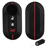 Cover Chiavi per Fiat 500, 3 Tasti Copri Chiave Auto per Fiat 500, Panda, Punto, Bravo, Qubo, Lancia Ypsilon e Delta, TPU Custodia Telecomando Auto, Cover Guscio Chiave in Silicone per Auto