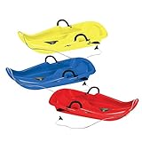 Bob Slittino da Neve Bob Slittino da Neve da 1 Posto Taglia Unica (80cm) 3 Colori Assortiti e con Freni e Superficie Anti-Scivolo per la Seduta